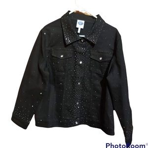 D2G by Diane Gilman Black vintage Jean Jacket-Size 1X. Brand new with tags.